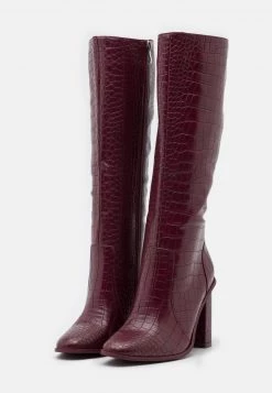 RAID CELENI Bottes à Talons Hauts Burgundy Femme -Pas Cher RAID Boutique 4e531a20489544f0b913da58e7920804