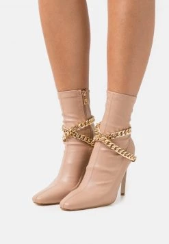 RAID BENNETT Bottines à Talons Hauts Camel Femme