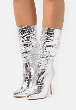 RAID AIDEN Bottes à Talons Hauts Silver Femme