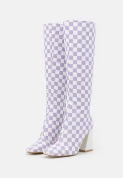 RAID Femme RIKKI Bottes à Talons Hauts Lilac/white -Pas Cher RAID Boutique f68fcf9c354a45d4bb4f2b8ae14387aa